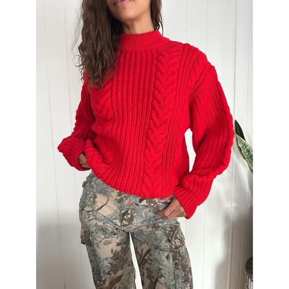 Vintage Chunky Red Sweater Size Medium - Picture 1 of 4